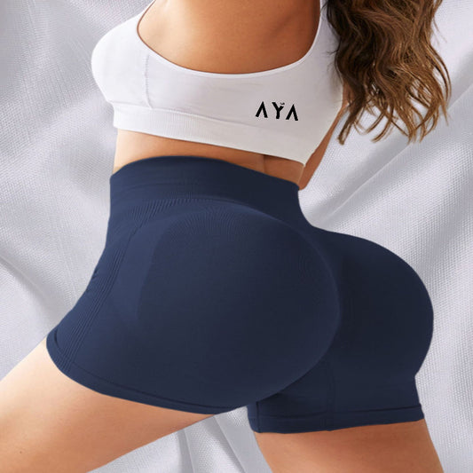 High Waist Short purplish blue